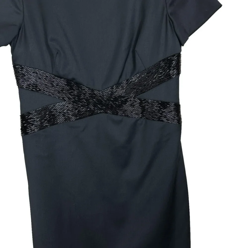 Ann Klein Black Sequioned Stretch Business‎ Dress 4